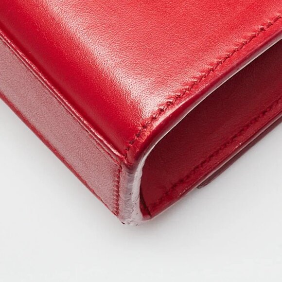 Yves Saint Laurent Red Leather Monogram Medium Kate Tassel Bag - Picture 4 of 11